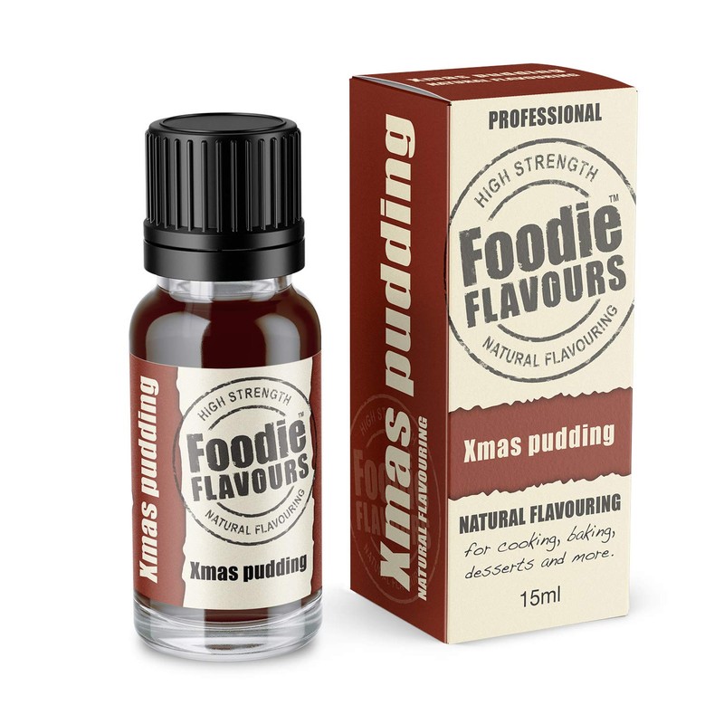 Foodie Flavours Natural Xmas Pudding Flavouring, High Strength - 15ml