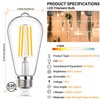 MAXvolador Vintage LED Edison Bulb 60W Equivalent 800LM, 6W ST58