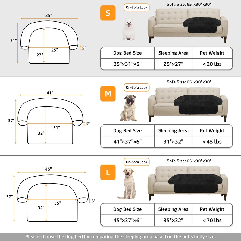 Calming Dog Bed Fluffy Plush Dog Mat for Furniture Protector