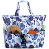 LEDAOU Large Beach Tote Bag Women Waterproof Sandproof Zipper for