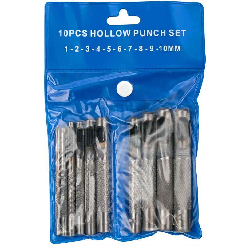 Jazooli 10pcs Hollow Punch Set Cutting Hole Tool Maker Leather