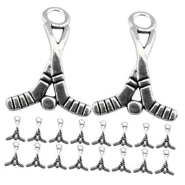 EXCEART 100pcs Ice Hockey Pendant Bracelets Jewelry Golf Assoceries Vintage Jewelry Antique Necklace Charm Vintage Charms Bulk Jewelry Making Antique Pendant Charms Antique Silver Charms