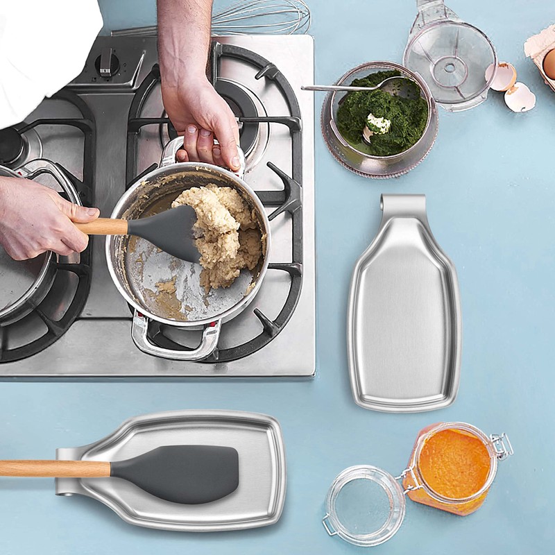 Stainless Steel Spoon Rest for Kitchen Stove Top, Herogo Large