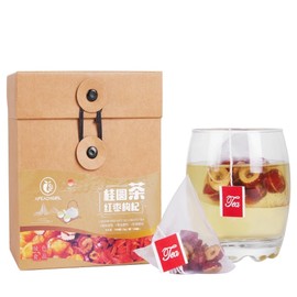 APEACHGIRL Natural Fruit Tea Bags 120g (6g x 20 Packs), Longan Red Date Goji Blend, Foil Packaging