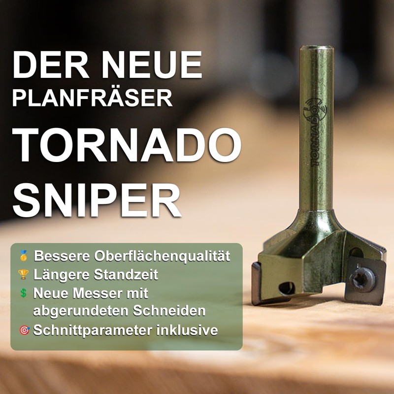 Fraiser Tornado Sniper - Face Milling Cutter Wood with Cutting