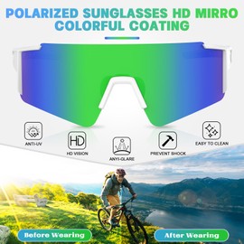 SPOTZRLXT Polarized Sports Sunglasses for Men Women,Running Baseball Fishing Sunglasses,Cycling MTB Bike Glasses UV400, White&grey, Adult