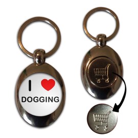 BadgeBeast.co.uk I Love Heart D*gging - £1/€1 Metal Shopping Coin Token Key Ring