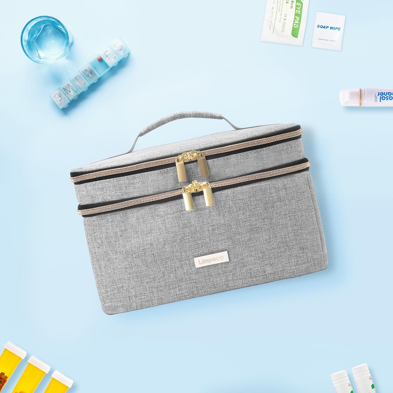 Lexeeco - Bolsa de almacenamiento de medicamentos, organizador de botellas