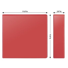 COMIX Sturdy 3 Ring Binder 2 inch with Clear View Cover, 2" Slant-D Ring View Binder Holds 500 Sheets of US Letter Size Paper, 6 Pack (Red)