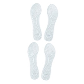 LALAFINA 2pairs Washable Gel Insoles Arch Support Non- Foot Cushion for Soft Breathable Foot Care Tool for High Heels and Sports Shoes Transparent White