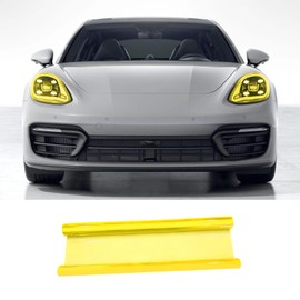 12×48 Inch Car Light Tint Film, Shiny Chameleon Headlights Tail Lights Fog Lights Films, Self Adhesive Vinyl Film Sticker Sheet Roll, Universal Auto Modification Cover for Most Models (Gold)