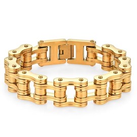 LAFATINA Heavy Bike Chain Bracelets for Men Women Stainless Steel Motorcycle Bicycle Link Masculine Bracelets Fathers Day Valentine Christmas