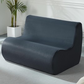 Cansunna Loveseat Bean Bag Chair, Bean Bag Couch Lazy Beanbag Sofa Large Armless Comfy Chair Sofa for Adults, with High Density One-Piece Foam Filling (Large)