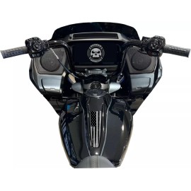 Kustom Cycle Parts Black and Grey American Flag Dash Panel Insert Fits 2024 Street & Road Glides