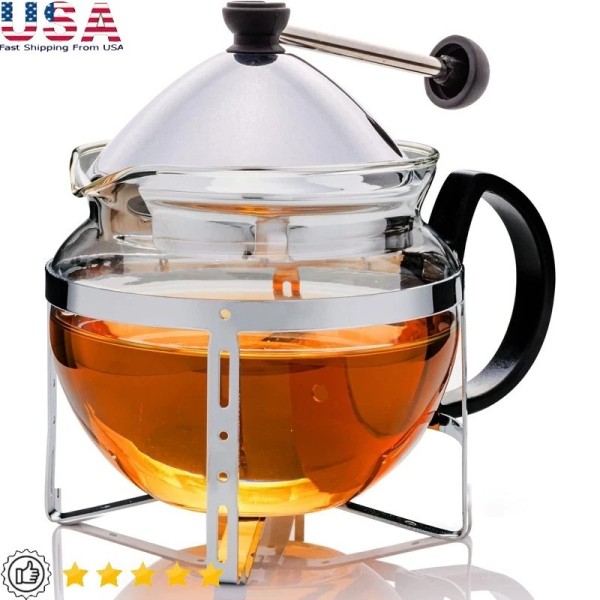 Unbranded Glass Teapot with Removable Stainless-Stee