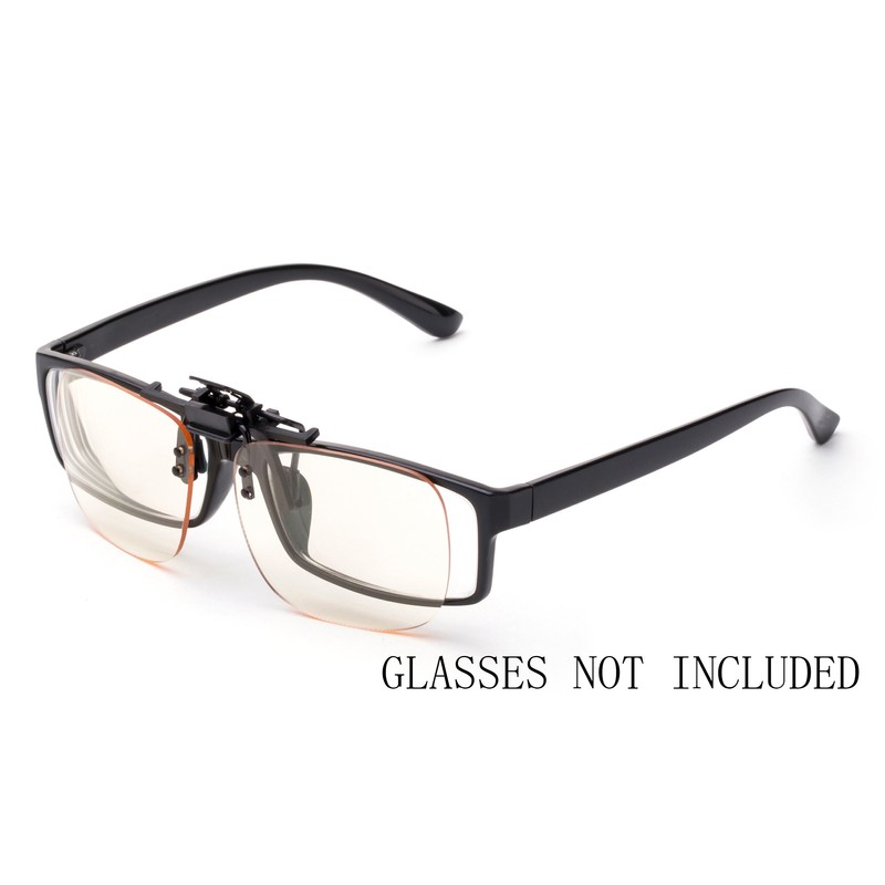 Blue Light Blocking Clip-on/Flip-up Computer Glasses Easy Fits on Frames