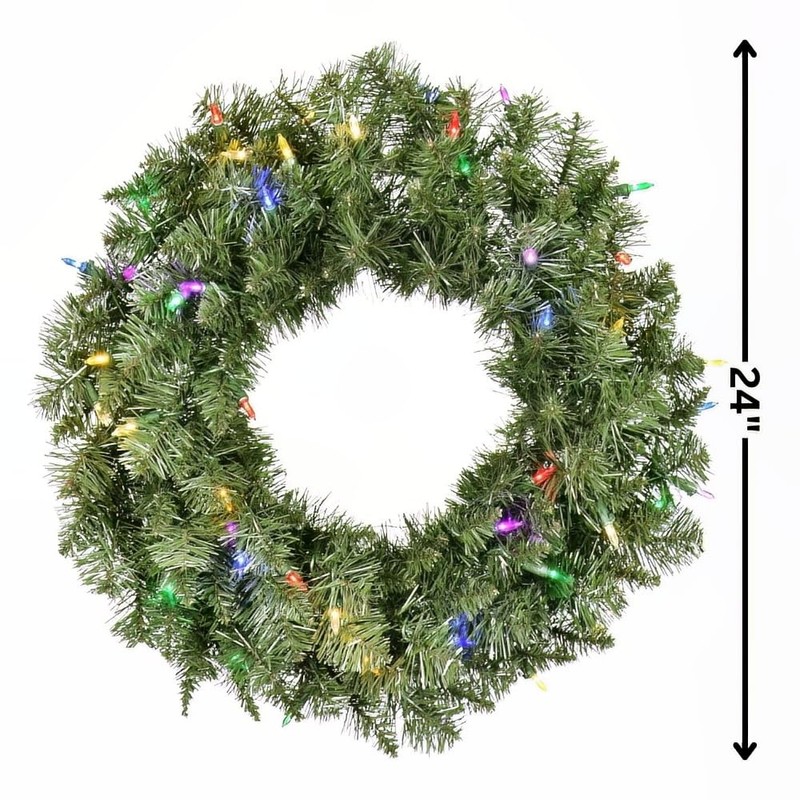 Brite Star 24in LED PRE-LIT Wreath, Multi
