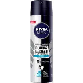 NIVEA MEN Desodorante Antimanchas, Black & White Invisible Fresh (150 ml) Fórmula anti manchas, anti olor, anti sudor, anti irritación y anti residuos 48horas Protección Antitranspirante Spray
