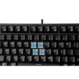 Adesso AKB-610UB Multi-OS Mechanical Compact Keyboard with Copilot Ai Hotkey, Blue Switch, Clicky and Tactile