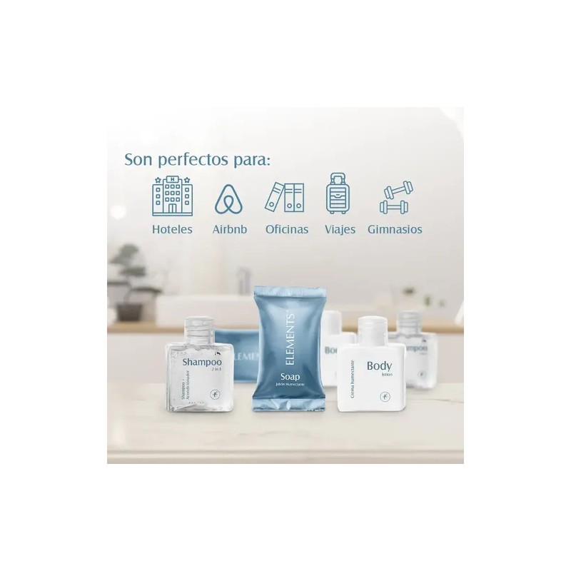 Kit Shampoo Jabón Y Crema Jypesa Elements Amenidades Airbnb