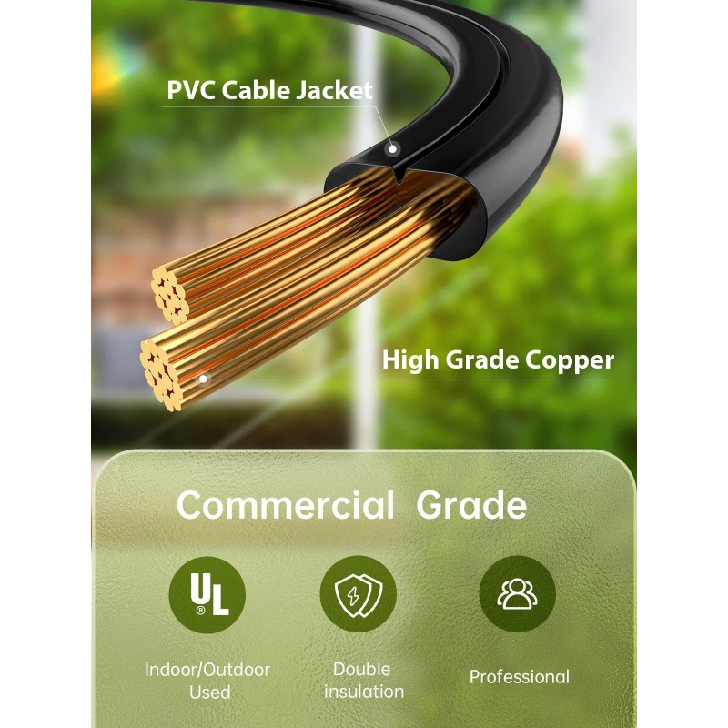 addlon 96FT(48FT*2) Outdoor String Lights Commercial Grade Weatherproof Stran...