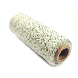 AllyDrew Cotton Baker's Twine 4ply 110 Yard, Green Metalic