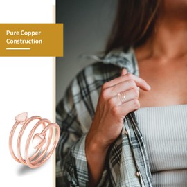 Copper Rings for Women, 99% Pure Copper Heart-Shaped Ring Jewelry Gift (2pcs)