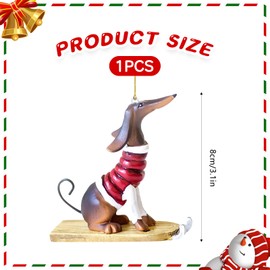 CutitiUU Christmas Acrylic Dressing Dachshund Pendant,Christmas Ornaments,Funny Dog Hanging Accessories,Acrylic Charm Pendant,christmas tree decorations,Dachshund Dog Car Pendant for Gifts