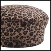 White Fang CZ208 Women's Marine Cap, Leopard Print, Newsquet, Black,