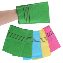5 Guantes Exfoliantes Coreanos de Tela, Toalla Italiana, Toallitas Exfoliantes para El Cuerpo, Exfoliantes para La Ducha, Eliminan La Piel Muerta.