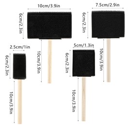 4Pcs Sponge Foam Brush Set Paint Sponge Brush with Wooden Handle Foam Brush Paint Applicators Sponge Painting Tools for DIY Craft Projects (4 Sizes)