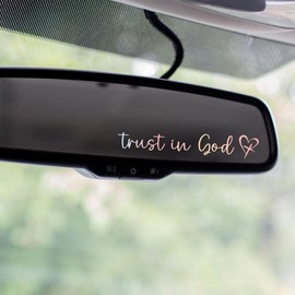 KATINAT 3X Trust in God Mirror Sticker, Car Stickers for Women, Automotive Decals, Rear View Mirror Sticker, Stocking Stuffers for Women, Men, I Love You Gifts (Trust in GOD, Pastel)