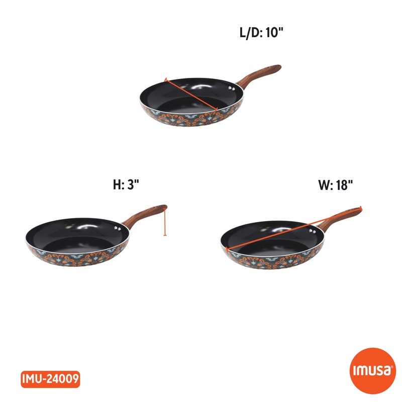 IMUSA 10in Talavera Nonstick Ceramic Frying Pan Skillet, PFAS-Free