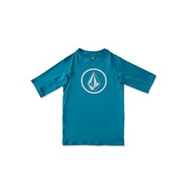 Volcom Boys' Lido Solid Lycra Short Sleeve Rashguard 50+ Uv Protection, Barrier Reef, X-Large
