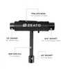 Zeato [Upgrade Version] All-In-One Skate Tools Multi-function Portable Skateboard T