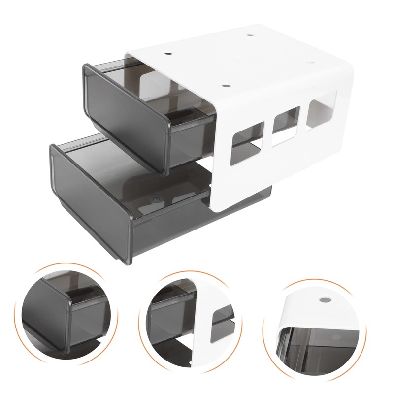 Operitacx Box Double Storage Box Desk Drawer Drawer Compartment Under