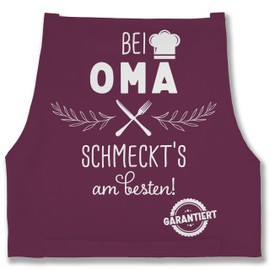 Shirtracer - Apron - Women's 1 - Cooking Apron with Grandma schmeckts am Besten I Cooking Apron Gift Grandma I Grandma Cooking Apron I Kitchen Apron Grandma I Gift Grandma Christmas I Grandma Gift I