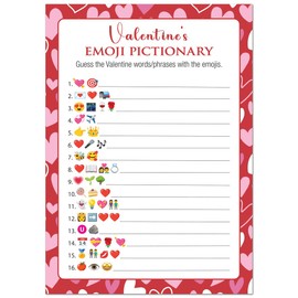InvitationHouse Valentine's Day Emoji Pictionary Game - Set of 24