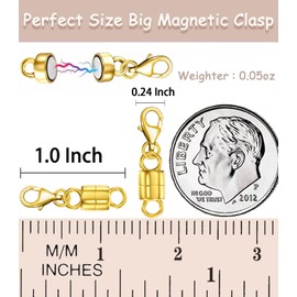 Dailyacc Lobster Magnetic Necklace Clasps and Closures Safety 14K Gold and Silver Jewelry Converters for Bracelets Chain Extender