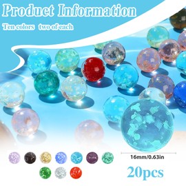 KHDULQ Marbles, Glass Marbles, Large Children's Flower Marbles, Colourful Marble Game Glass Ball Marbles, Small Glass Marble in the Dark, Large Colourful Glass Marbles for Children (10)