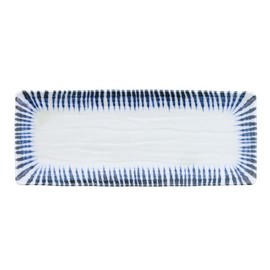 East Table Sanma Plate, 10.8 inches (27.5 cm), Rectangular Plate, Thousand Tiers, Japanese Dinnerware