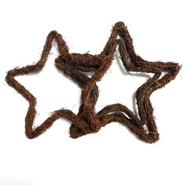 Molyorch 3 Pieces Rattan Star Garland DIY Rings Star Decor Wreath Blank Christmas Decoration Twig Wreath Pentagram Garland for Door Wall Party Wedding
