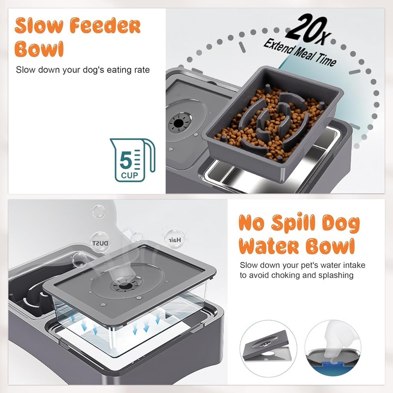 Decflow 1PCS Slow Feeder Dog Food Bowls for Medium Large