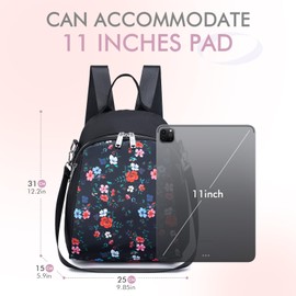 BAGZY Women's Backpack Handbags 2 in 1 Small Backpack Bag Elegant Nylon Anti Theft Casual Daypack for Women Girls Travel School, black