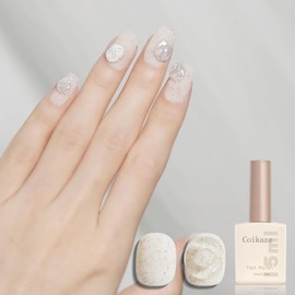 Coikaze FL03 Sand Color Gel, Single Item, Gel Nail Color, Eggnail, Sand Nail, Gel Color, Quail Egg Gel, Sheer Color, Transparent, Nail Color, Self Nail, Color Gel Nail, Peach Light Beige, Nail Art