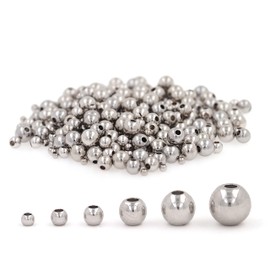 500pcs Silver Filled Spacer Beads That Do Not Fade Easily Smooth Round Beads Seamless Ball Beads Brass Loose Beads Metal Beads for DIY Necklace Bracelet Jewelry Making (Silver-2.5mm)