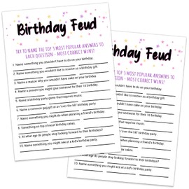 Adult Birthday Party Game, Birthday Feud Birthday Game Cards, Adult Birthday Party Game, Fun Novelty Cards for Birthday, Birthday Party Supplies Game Idea, 5 * 7 inches