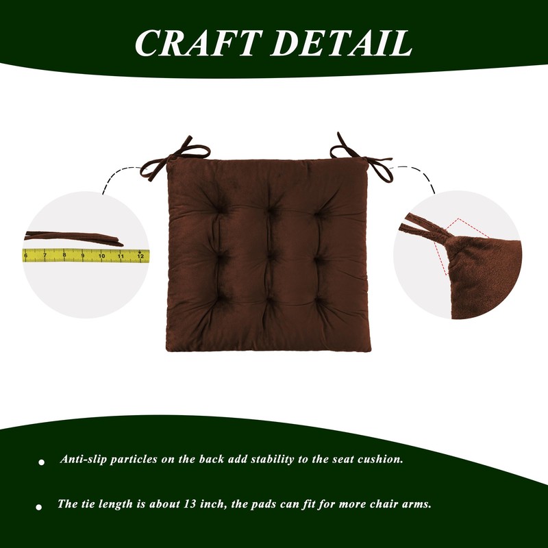 FlyGulls Rocking Chair Cushions Indoor Velvet Chair Pads High Back