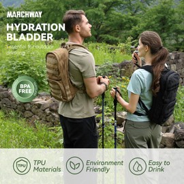 MARCHWAY - Vejiga de hidratación de TPU de 2 l/2.5 l/3 l/, Bolsa de depósito de Agua sin BPA con Tubo Aislado para Paquete de hidratación para Ciclismo, Senderismo, Correr, Escalada, Ciclismo (2.5 l