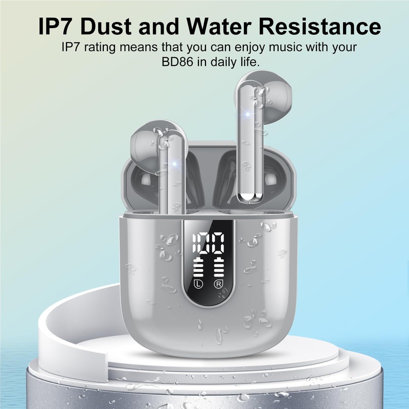 Wireless Earbuds, Bluetooth 5.3 Headphones HiFi Stereo, Mini in-Ear Bluetooth